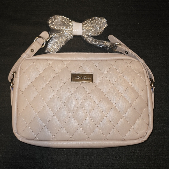 Bella Russo Handbags - Bella Russo Quilted Faux Leather Crossbody Bag  Light Beige NWOT